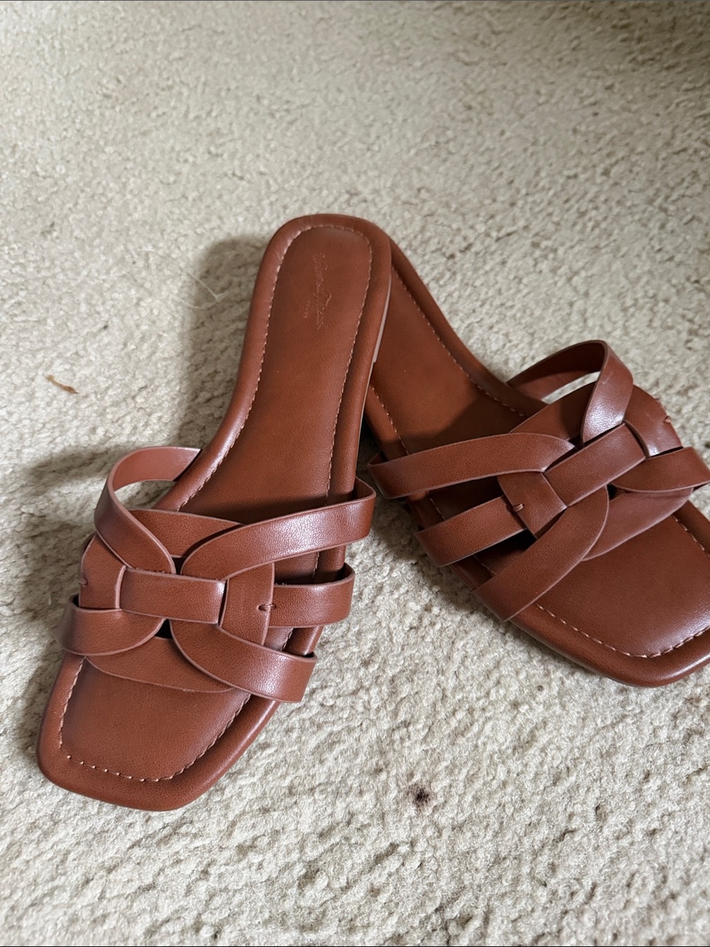 Universal Thread Tan Braided Slip-On Mules